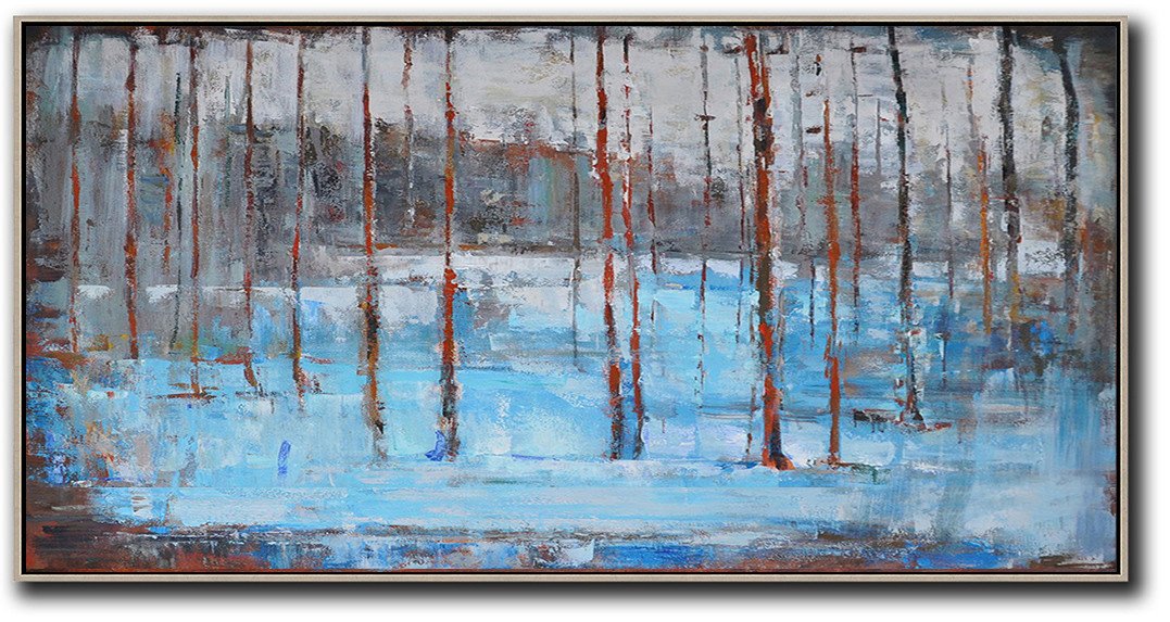 Panoramic Abstract Landscape Painting LX17D - Click Image to Close
